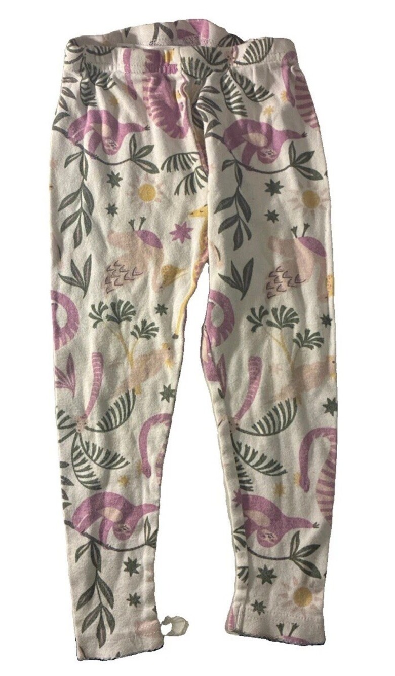 Carter's pink sloth and floral print leggings